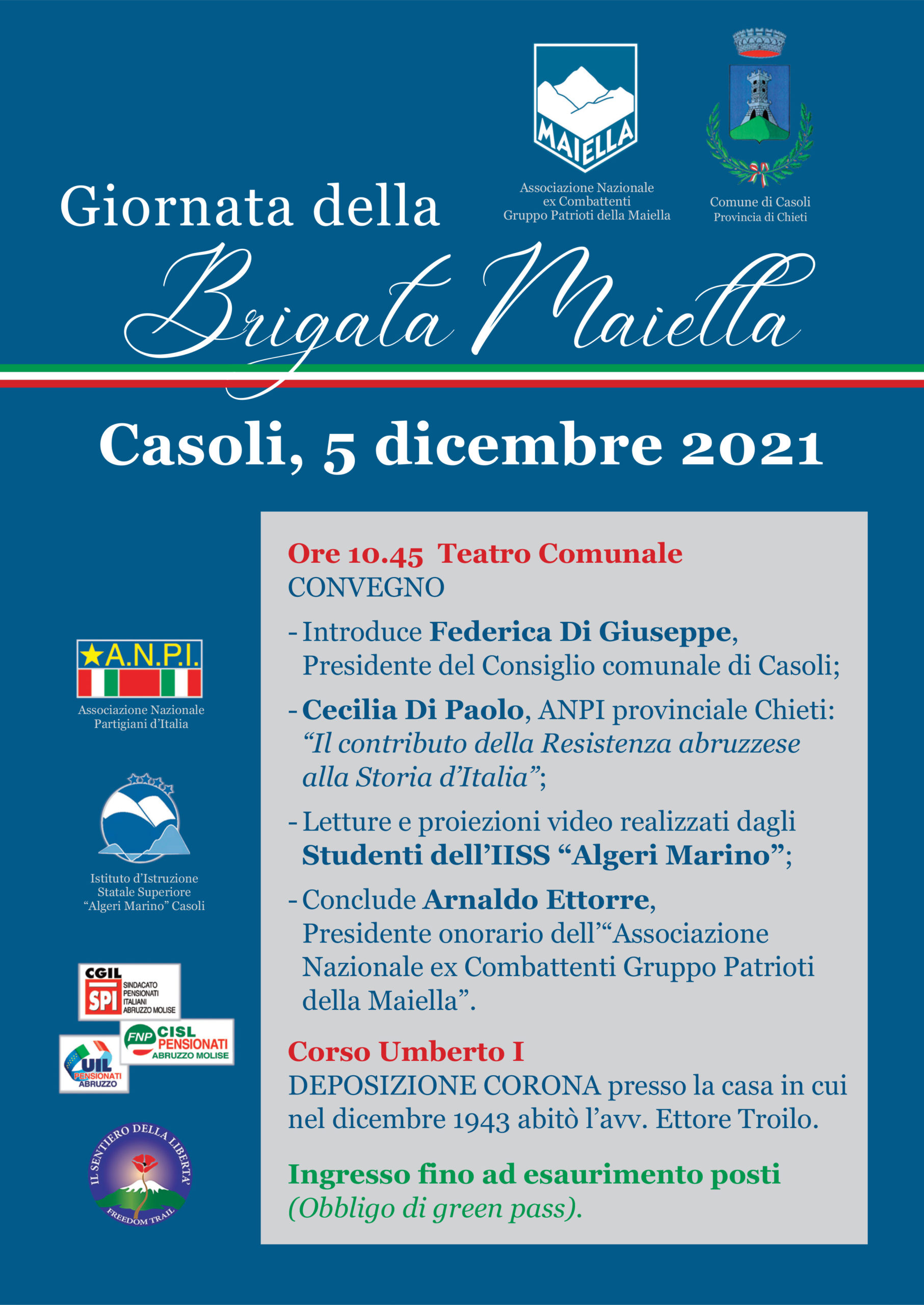 Manifesto Brigata Maiella 5 dicembre 2021