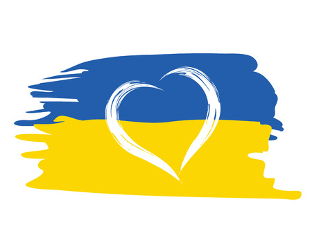 Bandiera Ucraina cuore